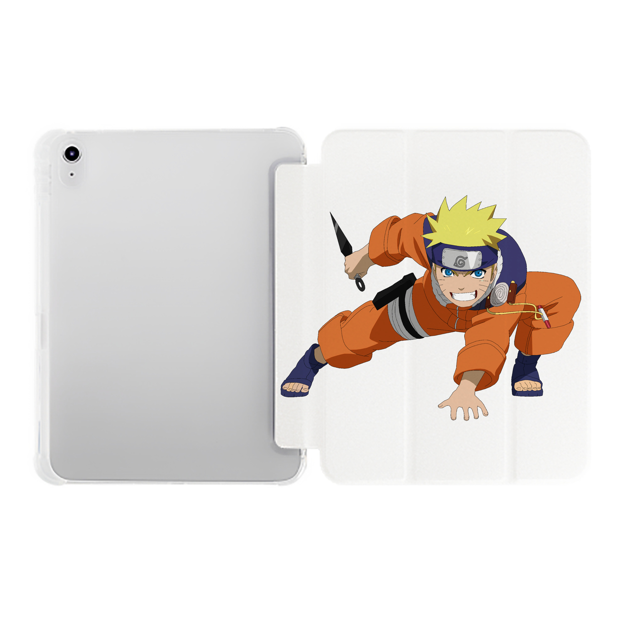 （画像用） NARUTO -ナルト- うずまき ナルト Uzumaki Naruto IPad ケース ペン収納付き 三つ折りスタンド PUレザー×シリコン 対応機種9.5/10.5/10.9インチ